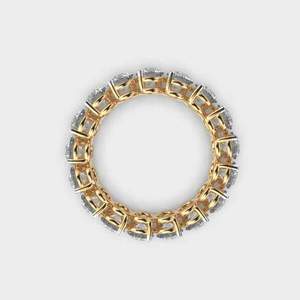 Anillo de Eternidad con Diamantes, Corte Redondo, Anillo de Boda de Oro Amarillo, Anillo de Aniversario, Anillo de Eternidad Completo, Joyería Nupcial de Lujo - Product Image 2