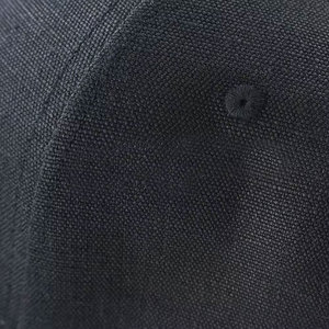 Unisex Black Baseball Cap 6-Panel Fitted Cotton Breathable & <b>Waterproof</b> Canvas Sporty Style Adult <b>Hat</b> - Product Image 6