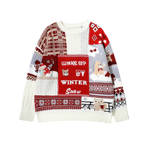 Nouveau pull ample et épais pour l'automne et l'hiver, pull de Noël, pull en tricot à col rond pour femmes et hommes - Product Image 2