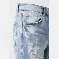 Mode 2025 Streetwear Pantalon skinny déchiré et endommagé, pantalon en denim déchiré, vêtements respirants pour hommes, jean pour hommes, personnalisé
