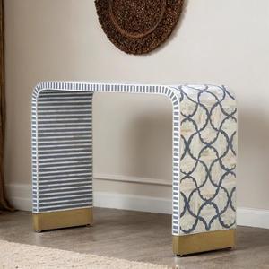 Mesa con Incrustaciones de Hueso de ILAHI, Diseño Moderno con Detalles de Ágata, Almacenamiento Portátil, Muebles para el Hogar - Product Image 5