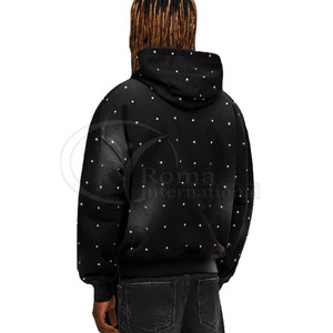 Sudadera con Capucha Personalizada para Hombre y Mujer, de Primera Calidad, Estilo Urbano, Lavado Ácido, con Pedrería, Sudadera de Felpa Gruesa, 100% Algodón - Product Image 2
