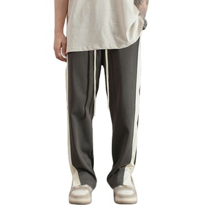 Pantalones de chándal de cintura alta personalizados para hombre, pantalones de chándal acampanados apilados holgados en algodón de rizo francés y tela tejida de lona, pantalones de estilo informal - Product Image 2