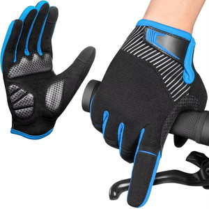 Gants de cyclisme personnalisés avec logo, doigts entiers, paume antichoc, pour le vélo et les sports de plein air, fournisseur en gros - Product Image 1
