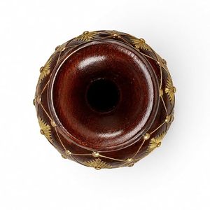 Rustic Wooden Flower <b>Vase</b> Brass Decorative <b>Vase</b> Handmade Sheeshamwood Tabletop Decor for Home Office - Product Image 2