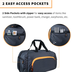 Luxury Genuine <b>Leather</b> Duffle <b>Bag</b> for Men Small Weekender Gym <b>Bag</b> Black Shoe Compartment Travel Sport Overnight - Product Image 6