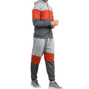 Conjunto Deportivo para Hombre con Bloques de Color, Sudadera con Capucha y Cremallera Completa, Pantalones, Transpirable, Informal, para Otoño, Corte Regular, Poliéster y Algodón - Product Image 2