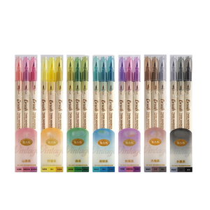 Ensemble de 3 marqueurs à pointe fine personnalisables, fournitures de papeterie, double pointe, couleurs assorties, surligneurs pour étudiants - Product Image 1