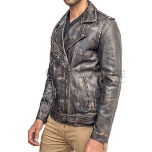 Chaqueta de Cuero para Hombre con Cuello Alto, Nueva Llegada, Calidad Premium, Venta al Por Mayor, Tallas Grandes, para Uso en Exteriores - Product Image 4