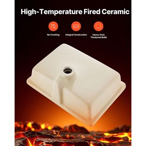 Lavabo Rettangolare da Incasso in Ceramica Bianca 18,5 x 13,19 Pollici con Foro per Troppopieno, Design Moderno da Appoggio - Product Image 6