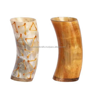 Verre en corne naturelle et verre à boire en corne de taille personnalisée avec articles de fête à bas prix - Product Image 3