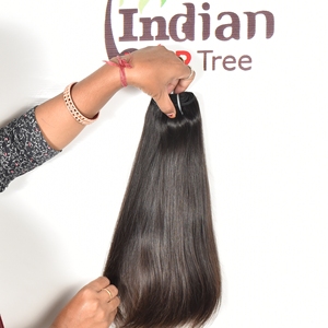 Women <b>cheap</b> Indian Temple None processed hair lace Straight Bundle Vendor Unprocessed Cuticle Aligned Wave Human Hair <b>Extension</b> - Product Image 5