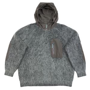 Nouveau design de sweat à capuche en mohair pour homme, style streetwear, pull tricoté d'hiver, sweat à capuche personnalisé en mohair moelleux à rayures - Product Image 3