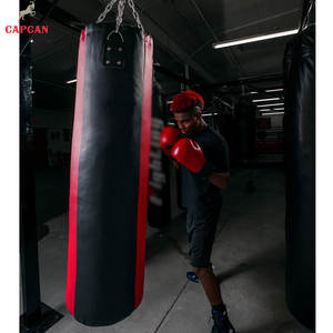 Sac de frappe en cuir robuste et durable, rempli de sable épais pour des séances de frappe puissantes - Entraînement de fitness écologique - Product Image 2