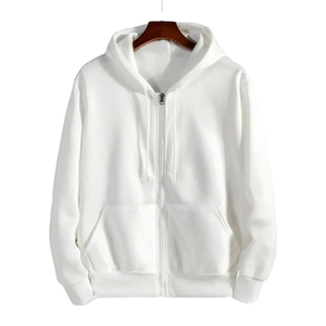 Sweat-shirt à capuche zippé avec poches kangourou, écologique, hiver, 100% coton molletonné, confortable, pas cher, bonne qualité, pour homme - Product Image 1