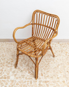 <b>Vintage</b> Bamboo Wicker Dining <b>Chair</b> Natural Woven Rattan Style <b>Chair</b> Rustic Handmade Dining Furniture for Kitchen Dining Room - Product Image 1
