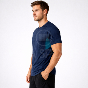 Camiseta Deportiva Personalizada para Hombre, Delgada, Transpirable, Ecológica, que Absorbe la Humedad, para Entrenamiento, Running, Marca Privada - Product Image 2