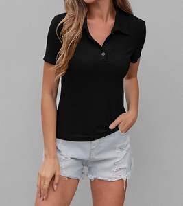 Camiseta Polo de Algodón 220Gsm para Mujer, Diseño de Bordado Personalizado, Corte Ajustado, Manga Corta, Camisetas Publicitarias, Polo de Tenis - Product Image 5