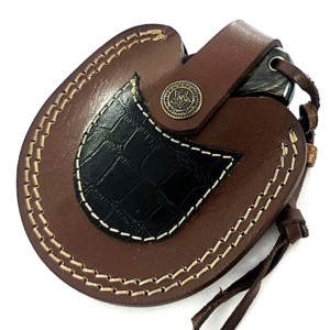 Couteau Ulu Alaskan à lame fixe en acier Damas, couteaux de cuisine de haute qualité avec étui en cuir - Product Image 6