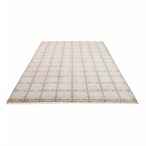 Alfombra DECORDEC Personalizada, Ecológica, de Lana Gruesa, Moderna, Color Marfil Carbón, Diseño Abstracto, Patrón Ornamental Repetitivo, Antideslizante - Product Image 2