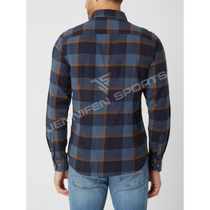 เสื้อเชิ้ตผู้ชายสไตล์วินเทจคลาสสิก ผ้าฝ้ายฟลานเนลลายตาราง แขนยาว นุ่มสบาย - Product Image 5