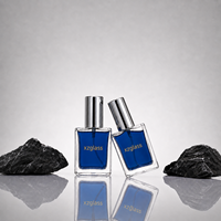 Flacon de parfum carré transparent en verre cristal de 15 ml, rechargeable avec pompe pulvérisatrice, flacon de parfum vide