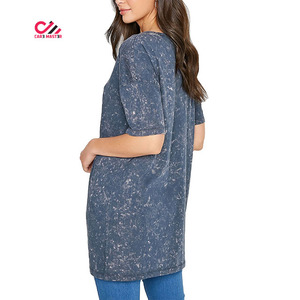 Hot Sale Summer Fashion Trendy Women's T-<b>shirts</b> Color <b>Tie</b> <b>Dye</b> Long T-<b>Shirt</b> Best Quality Women T-<b>shirts</b> - Product Image 3