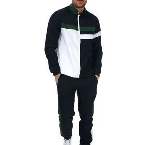 Conjunto Deportivo para Hombre con Bloques de Color, Cuello Alto, Manga Larga, Otoño, Informal, Transpirable, Poliéster y Algodón, Corte Regular - Product Image 1
