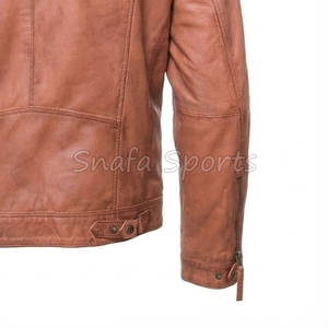 Customizable <b>Men's</b> Slim Fit Leather <b>Jacket</b> for Winter Zip-Up Warm Front Street Best Leather <b>Jacket</b> For Sale - Product Image 5