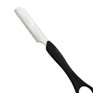 Rasoir de coiffure professionnel de qualité supérieure, style plume, lame unique en acier inoxydable, manche noir, personnalisable - Product Image 1