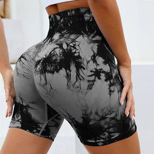 Shorts de Yoga de Cintura Alta sin Costuras con Estampado Tie Dye para Mujer, Shorts Deportivos para Correr, Shorts de Ciclismo, Venta al por Mayor, Logotipo Personalizado - Product Image 3