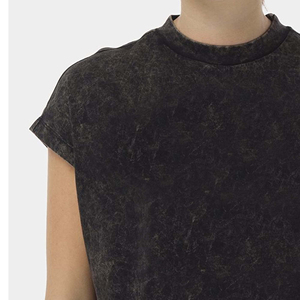 T-shirts respirants pour femmes, délavés à l'acide, courts, style crop top, oversize, vierges, style baby tee, coupés - Product Image 3