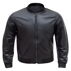 Men's Custom Genuine Leather Stand Collar Letterman Varsity <b>Jacket</b> Wholesale for Motorcycle Riding <b>jacket</b> for men - Product Image 3