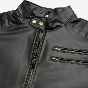 Chaqueta de Cuero Negra para Motociclista, Clásica, de Alta Calidad, Ajustada, Resistente al Viento, para Hombre, Estilo Urbano, Invierno - Product Image 5