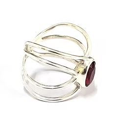 Double Band Red Garnet <b>Sterling</b> <b>Silver</b> Handmade Big <b>Ring</b> Unisex Geometric Bezel <b>Set</b> Oval Gemstone Good Quality Wholesale <b>Rings</b> - Product Image 2