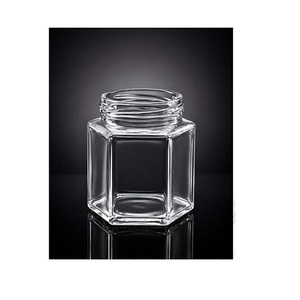 Premium Quality 250ml Hexa Glass <b>Jar</b> with Secure Lid for Food Storage Spices Dry Fruits <b>Pickles</b> Snacks and Kitchen Organization - Product Image 1