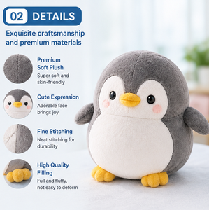 Peluche de Pingüino, Adorable Peluche de Pingüino Ártico, Peluche Kawaii, Suave y Acogedor, Juguete de Regalo para Niños y Bebés - Product Image 3
