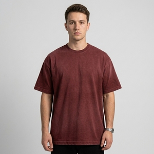 T-shirt surdimensionné en coton épais, style vintage délavé, streetwear, impression graphique personnalisée et vieillie pour homme - Product Image 2