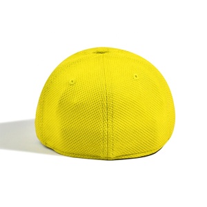 Gorra de béisbol de malla amarilla sólida de 6 paneles unisex informal de verano para exteriores con ojales - Product Image 2