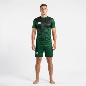 Breathable OEM Premium Quality Men's Soccer Uniform Short Sleeve Customized Logo Solid Color 100% Polyester Fabric Quick Dry - Product Image 3