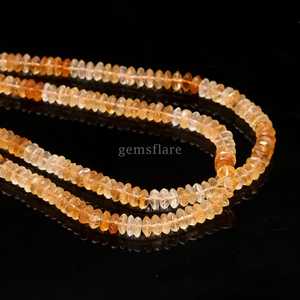 Natural Citrine German Cut Rondelle Beads 7-8mm AAA Faceted Citrine Beads Shaded Citrine Gemstone Beads Strand For Jewelry - Product Image 2