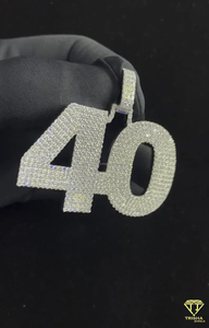 จี้หมายเลข 40 แบบปรับแต่งได้ สร้อยคอฮิปฮอปแบบมีประกาย สร้อยคอเลขตามสั่งสำหรับผู้ชายและผู้หญิง - Product Image 3