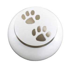 Urna Funeraria Blanca Odyssey con Tapa de Huella Dorada, Urnas Metálicas para Cenizas de Mascotas, Suministros Funerarios, Artesanía Metálica, Urna Americana Hecha a Mano 2026 - Product Image 1