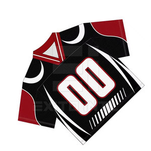 American Football Jersey Men Breathable Mesh V Neck Short Stitched Numbers Black Red Oversized Streetwear <b>Hip</b> Hop Varsity Sports - Product Image 4