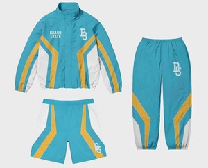 Brand State Unisex <b>Tracksuit</b> Red <b>White</b> Green Color Blocking Full Sleeve Hooded Elastic Waist Breathable Streetwear Lightweight - Product Image 3