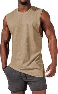 Camiseta sin Mangas de Algodón para Hombre, Personalizable, de Color Sólido, Secado Rápido, Transpirable, la Más Vendida - Product Image 5