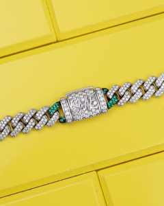 Collier Hip Hop Cœur Brisé Plaqué Or 18 carats avec Chaîne Cubaine de 9 mm pour Hommes - Product Image 2