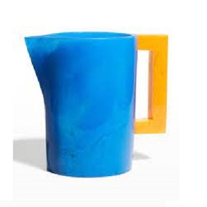 Carafe à eau classique en résine artisanale de luxe, motif tourbillon bleu, durable, écologique, 1,0 L, pour fêtes et mariages, avec poignée - Product Image 4