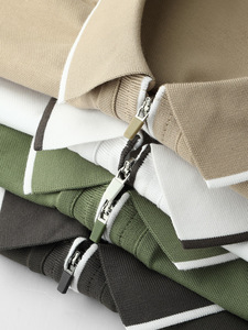 เสื้อโปโลแขนสั้นแบบครึ่งซิปสำหรับผู้ชาย ดีไซน์โลโก้ตามสั่ง OEM สไตล์ลำลองใหม่ล่าสุดสำหรับฤดูใบไม้ผลิ - Product Image 4