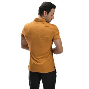 Polo en coton jaune moutarde personnalisé pour homme, manches courtes, décontracté, uniforme de golf, coupe classique, fabricant OEM, vêtements en gros - Product Image 6